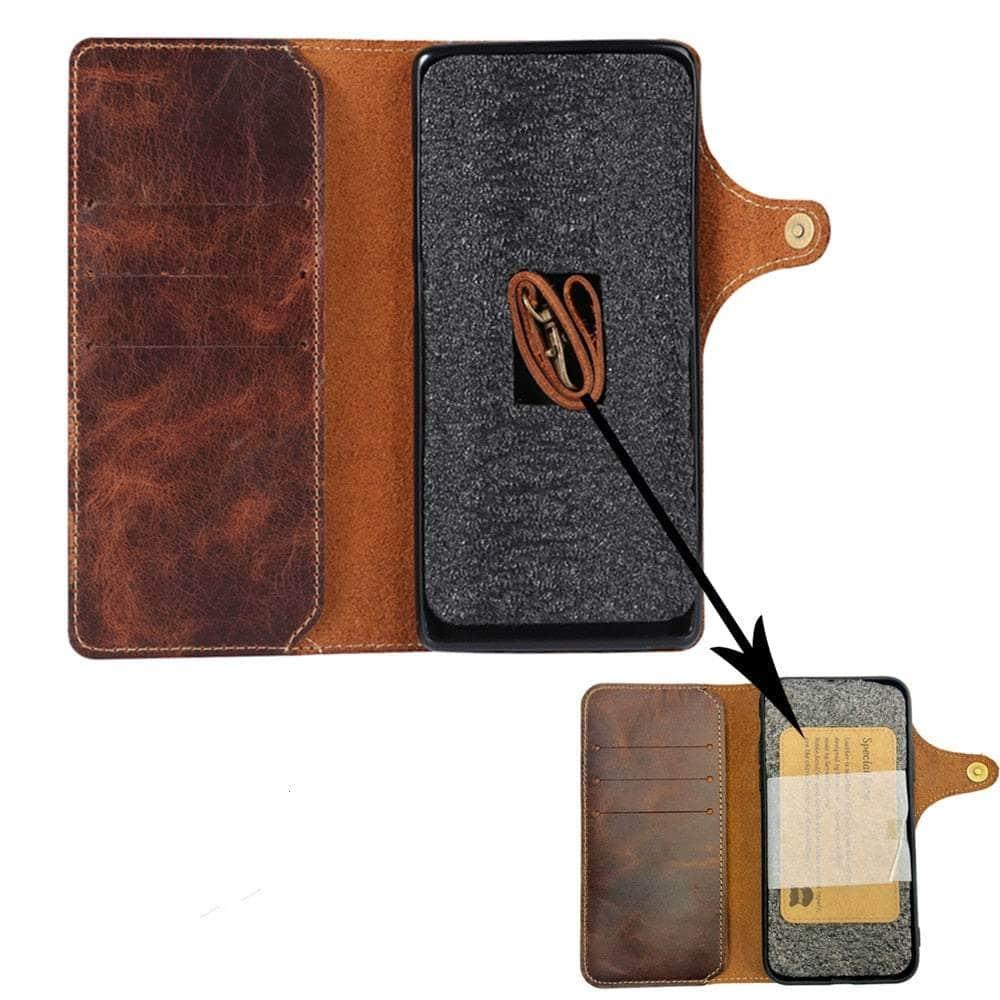 Casebuddy Real Leather iPhone 15 Vintage Card Case