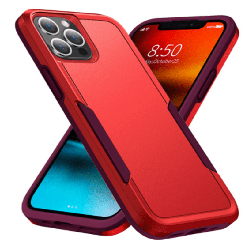 Casebuddy red / For iPhone 15PLUS Shockproof iPhone 15 Plus Rugged Silicone Hard Cover