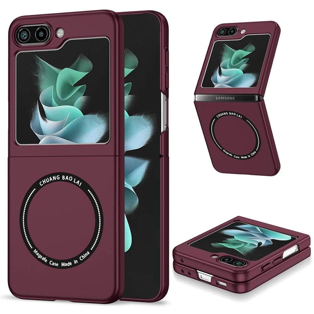 Casebuddy Wine Red 07 / For Samsung Z Flip5 Size: Galaxy Z Flip 5 Magsafe Charging Case