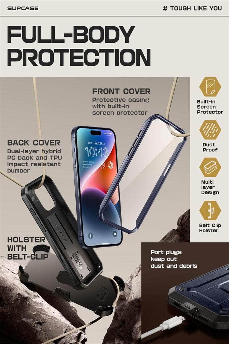 Casebuddy SUPCASE iPhone 15 Pro UB Rugged Heavy Duty Case