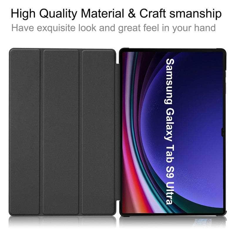 Tab S9 Ultra Trifold Magnetic Leather Stand - CaseBuddy Australia