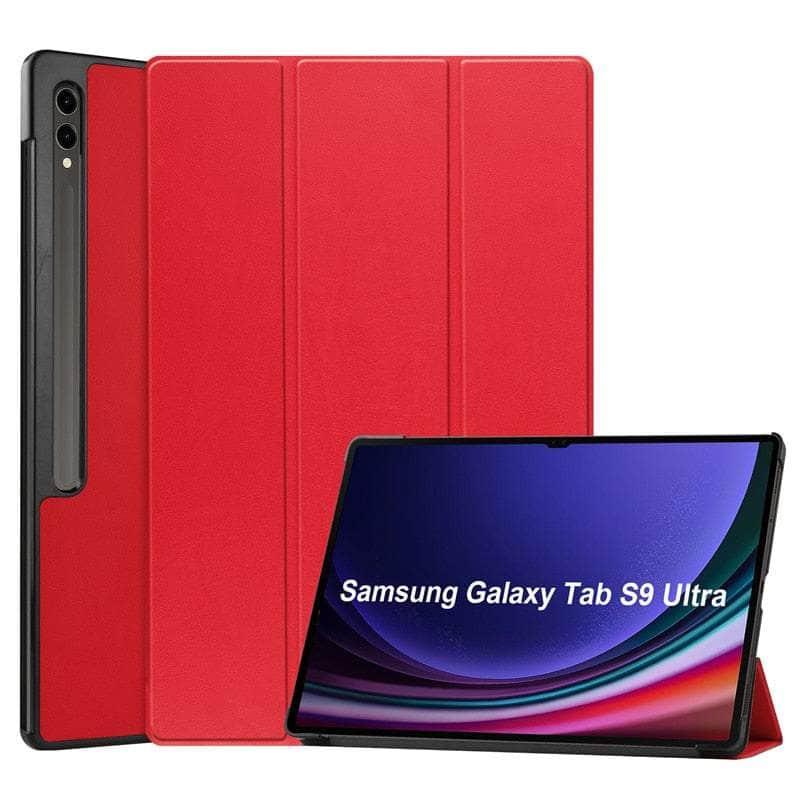 Casebuddy red / S9 Ultra (14.6 inch) Tab S9 Ultra Trifold Magnetic Leather Stand