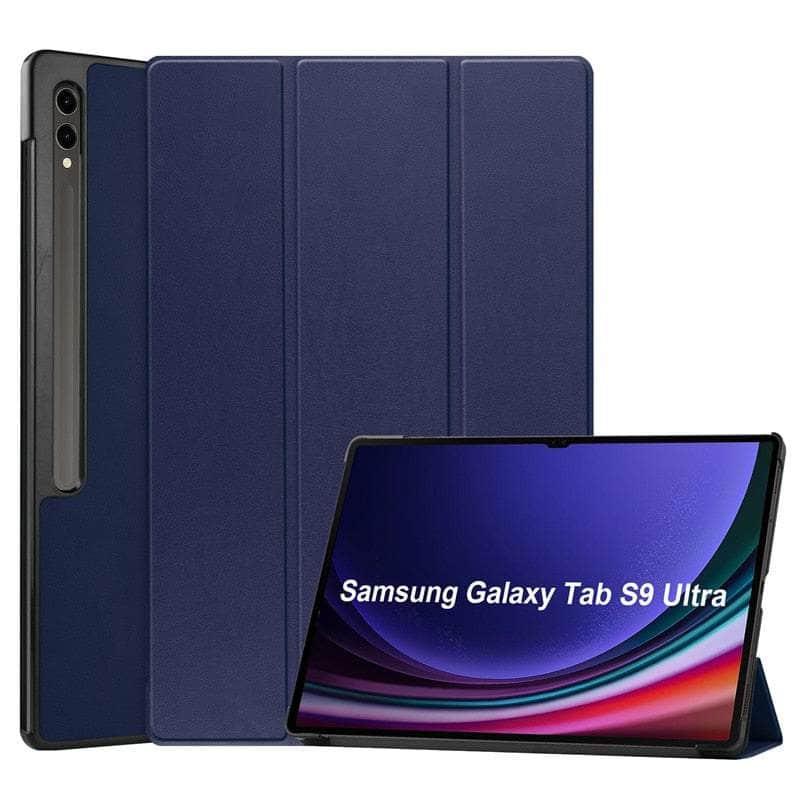 Casebuddy dark blue / S9 Ultra (14.6 inch) Tab S9 Ultra Trifold Magnetic Leather Stand
