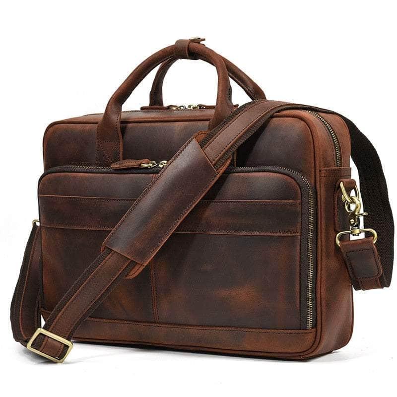 Vintage Genuine Leather 14'' Laptop Messenger Bag