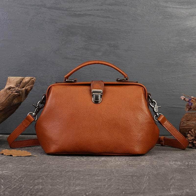 Vintage Genuine Leather Small Women Handbag