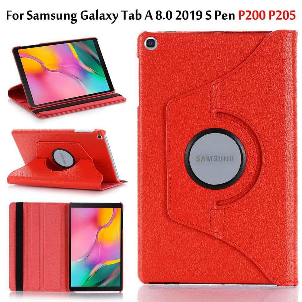 360 Rotating Samsung Galaxy Tab A 8.0 2019 S Pen Case SM-P200 SM-P205 Smart Auto Sleep Wake Stand Leather Cover