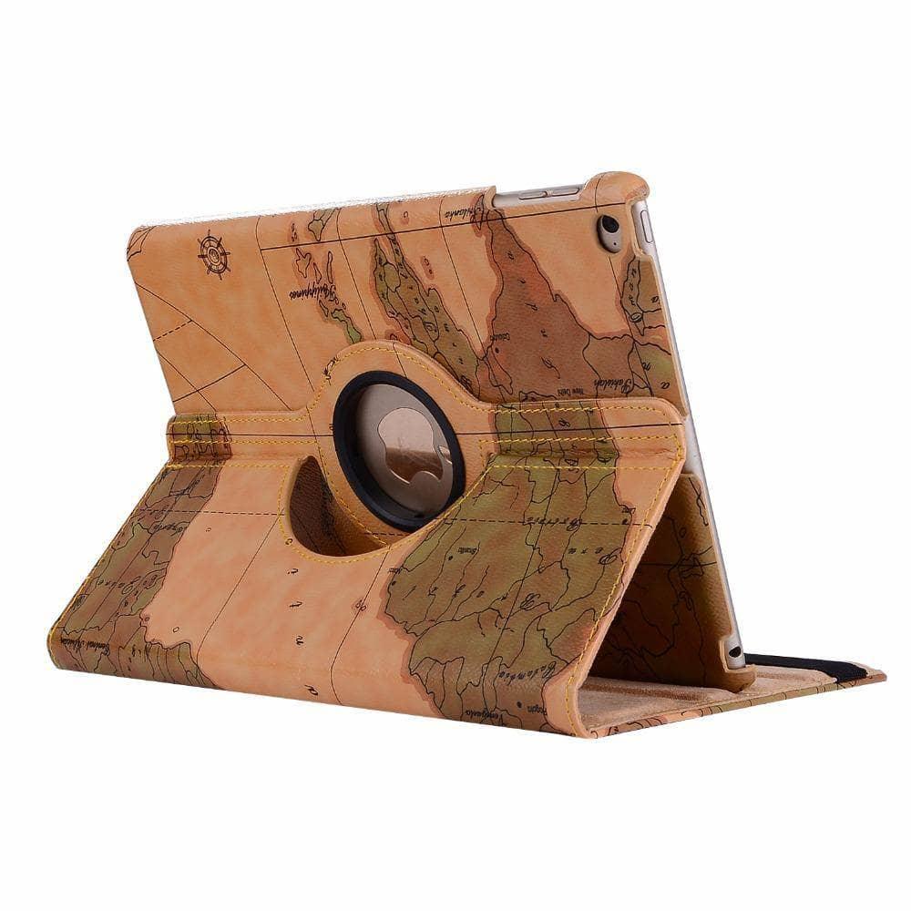 360 Rotating World Map Smart Tablet Case iPad Air 3 2019 A2152, A2123, A2154