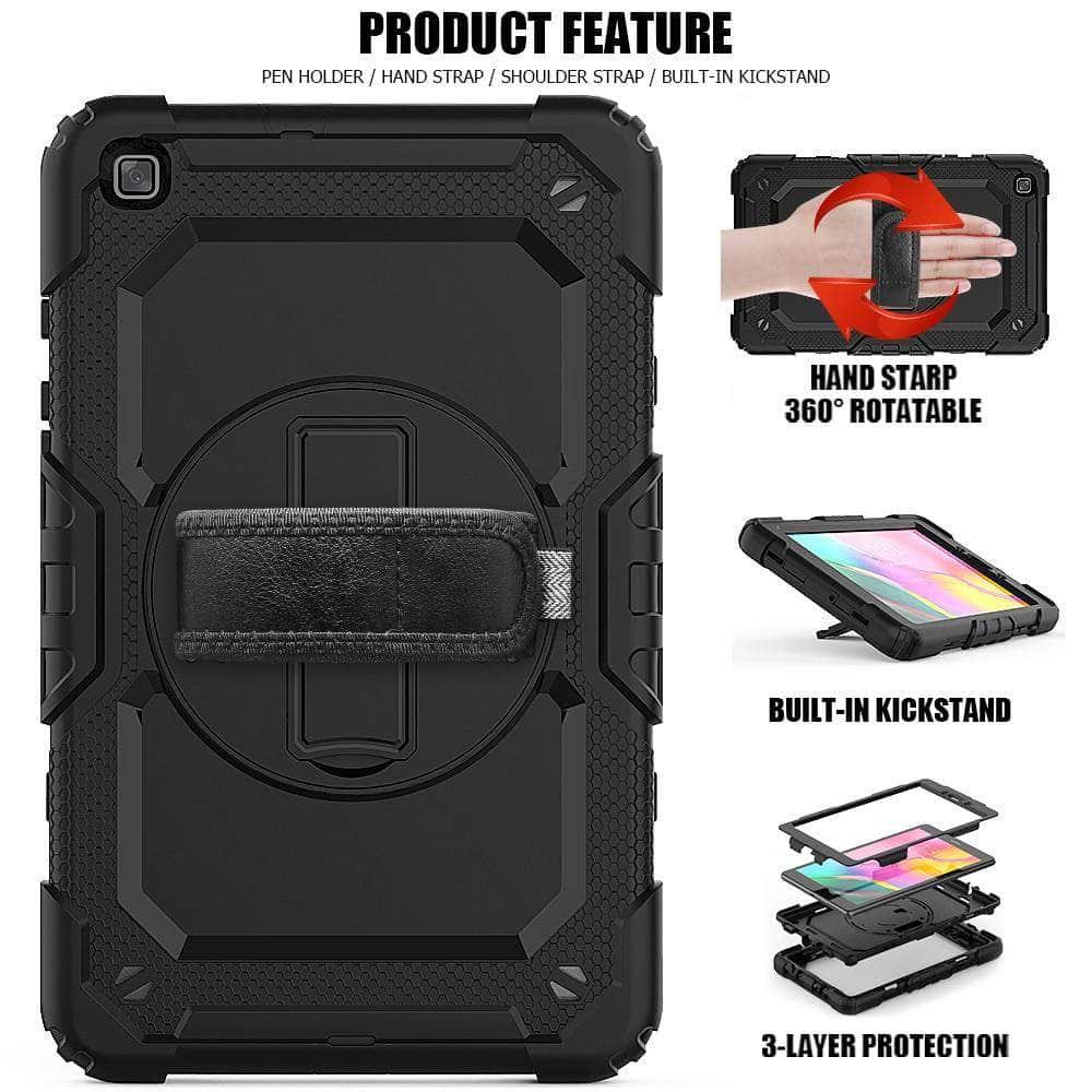 360 Rotation Hand Strap Kickstand Shockproof Silicone Tablet Case Galaxy Tab A 8 2019 T290 T295