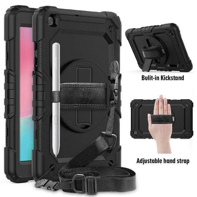 360 Rotation Hand Strap Kickstand Shockproof Silicone Tablet Case Galaxy Tab A 8 2019 T290 T295