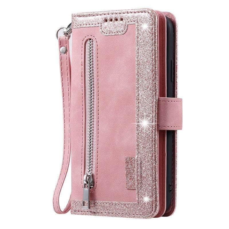 9 Cards Zipper Flip iPhone 13 Leather Case