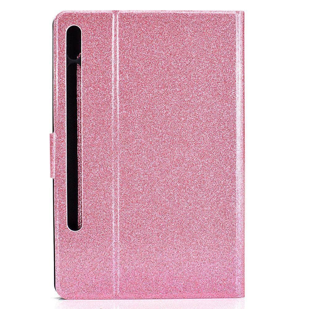 Auto Wake Sleep Smart Cover Galaxy Tab S7 T870 T875 Magnetic Glitter Card Slot Stand Case