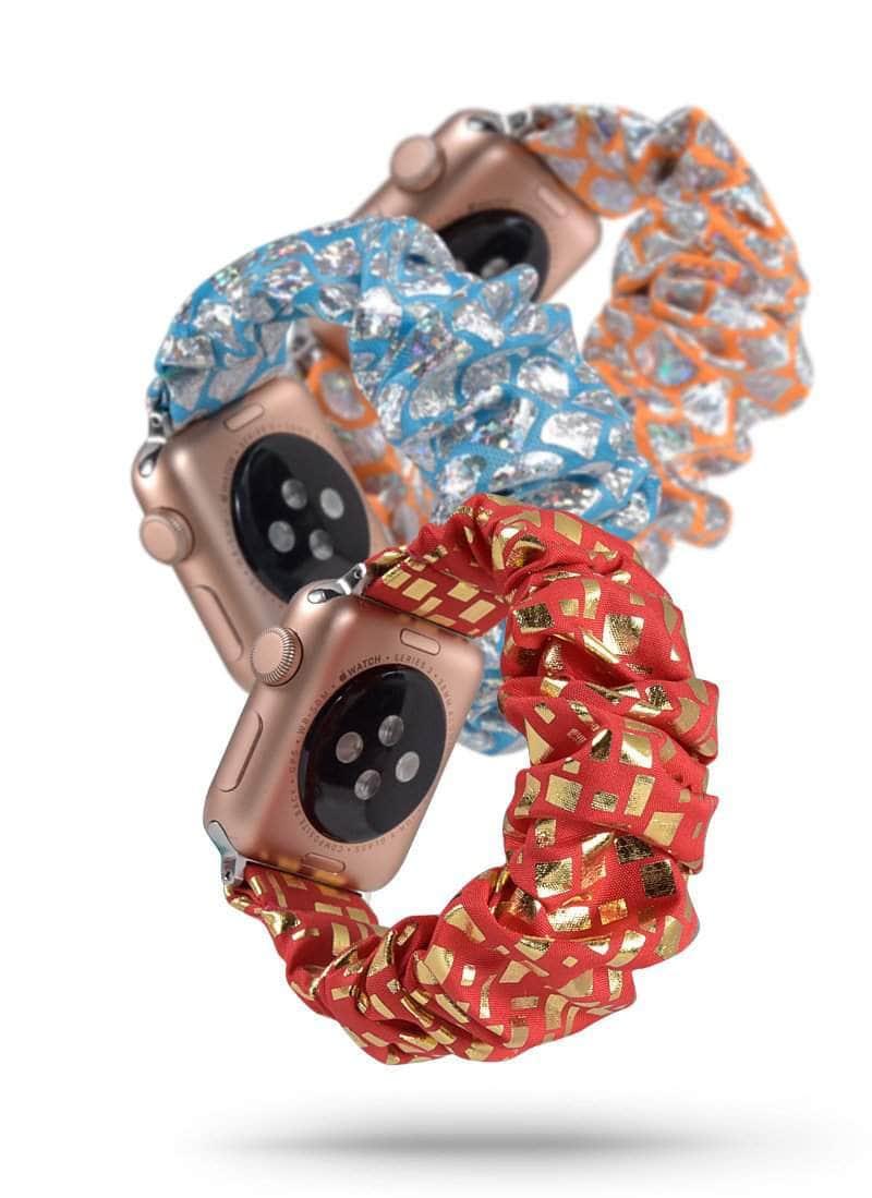 Bling Scrunchies Elastic Strap Apple Watch Band 6 5 4 3 2 SE 44/42/40/38