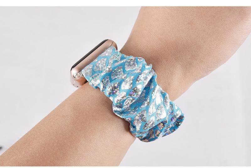 Bling Scrunchies Elastic Strap Apple Watch Band 6 5 4 3 2 SE 44/42/40/38