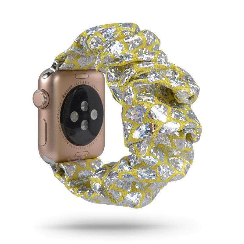 Bling Scrunchies Elastic Strap Apple Watch Band 6 5 4 3 2 SE 44/42/40/38