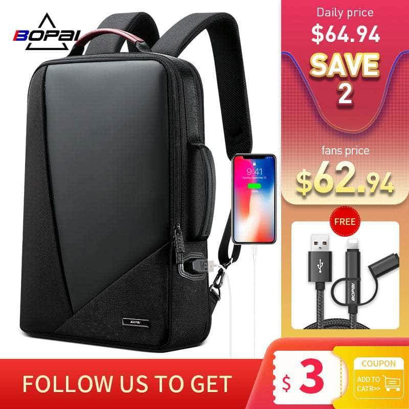 BOPAI Business USB Anti-Theft Computer Backpack