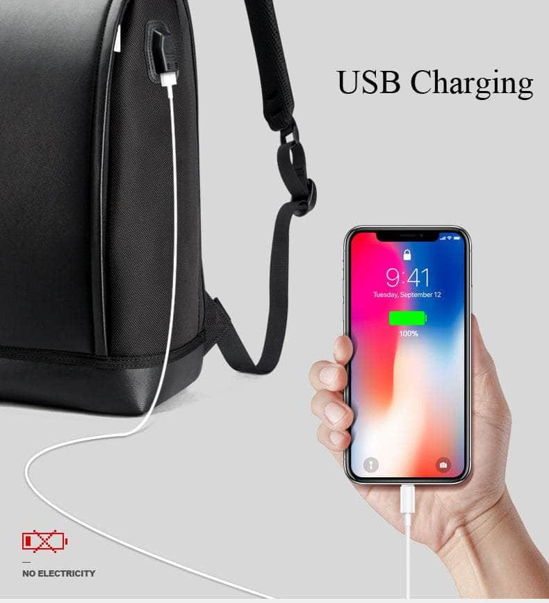 BOPAI Shell Shape Business Office Work USB Charge Shoulder Bag