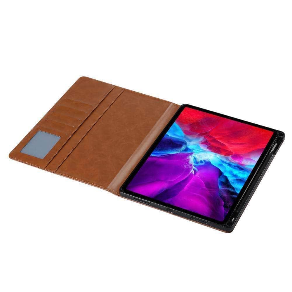 Business Flip Leather Case iPad Pro 11 12.9 2020 Pen Holder Card Slot