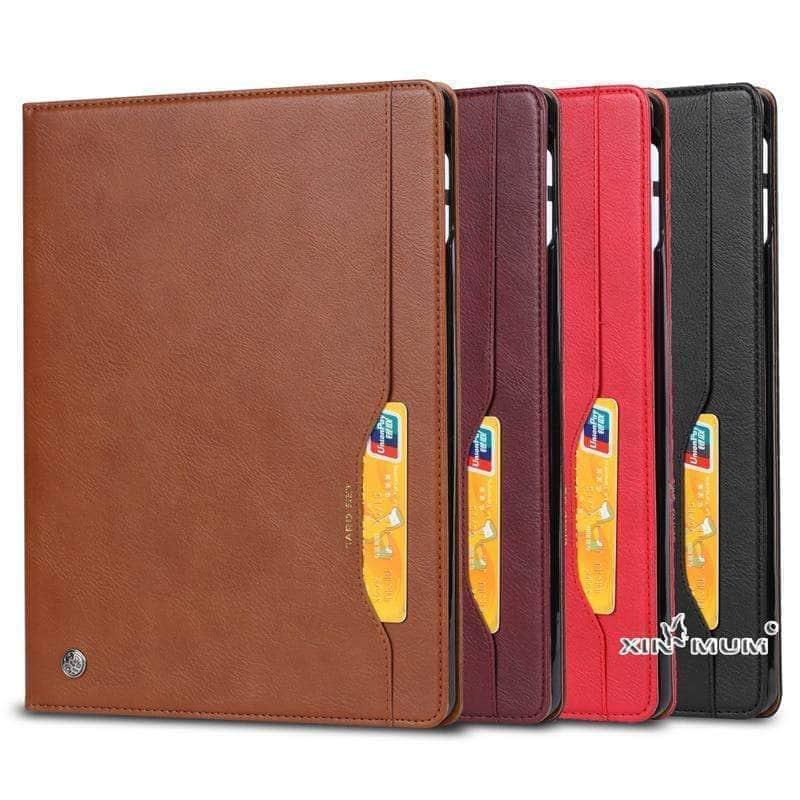 Business Flip Leather Case iPad Pro 11 12.9 2020 Pen Holder Card Slot