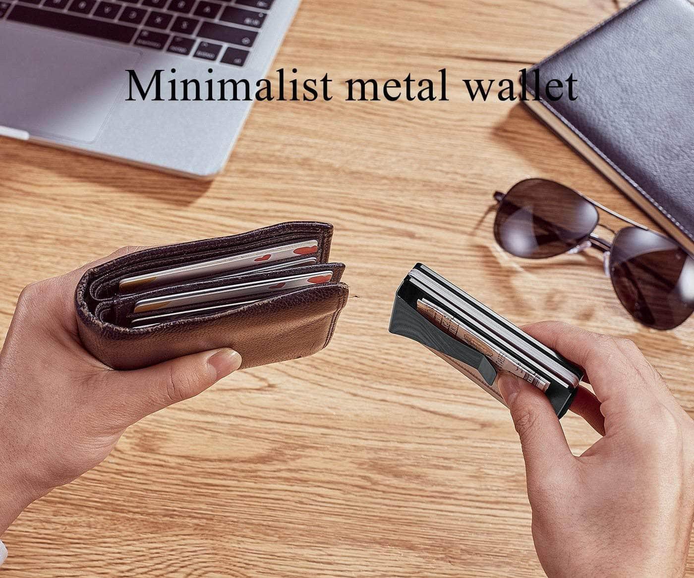 Carbon Fiber Card Holder Mini Slim Wallet RFID Magic Wallet