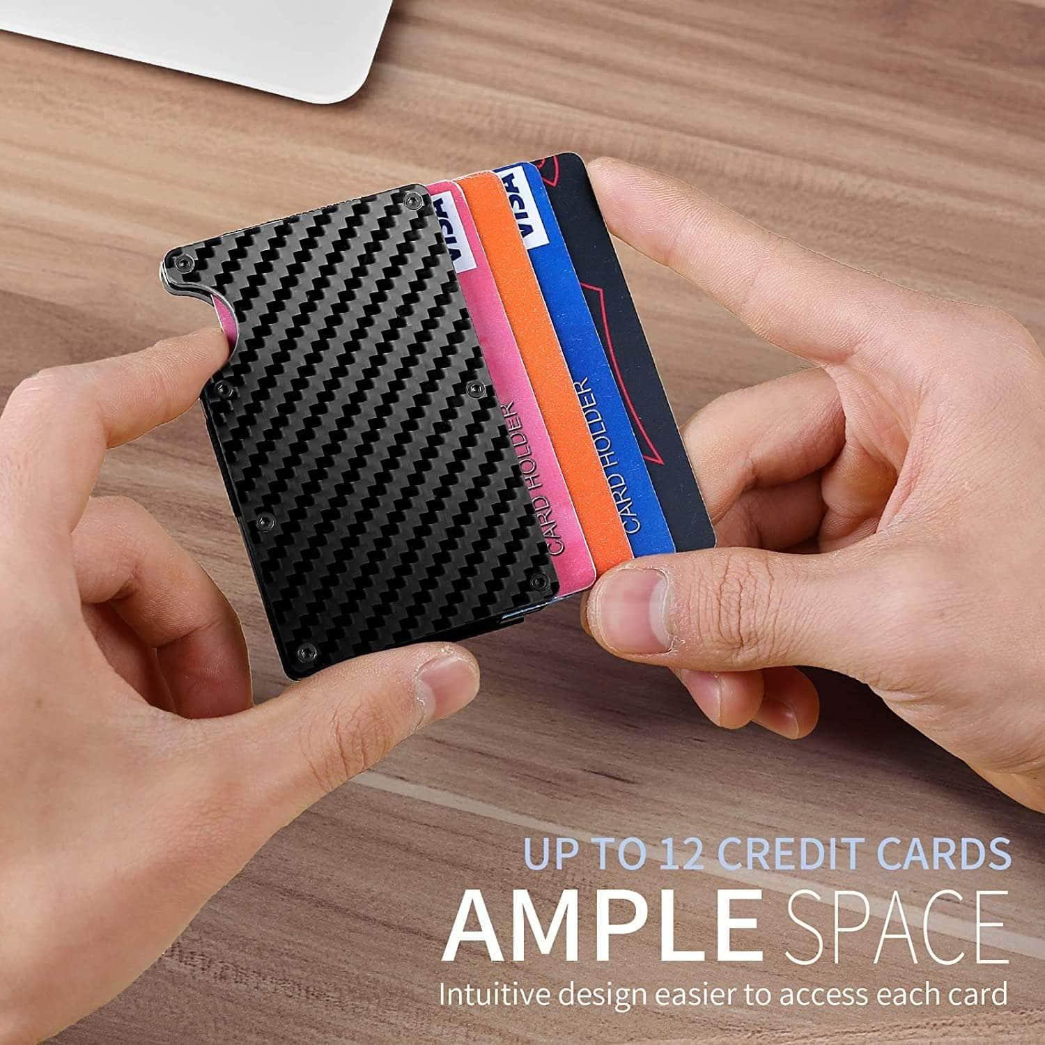 Carbon Fiber Card Holder Mini Slim Wallet RFID Magic Wallet