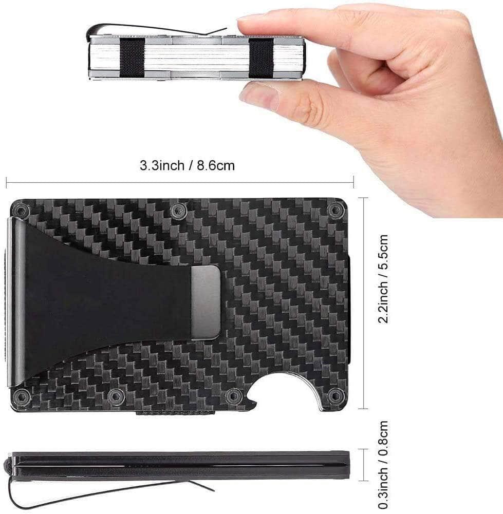 Carbon Fiber Card Holder Mini Slim Wallet RFID Magic Wallet