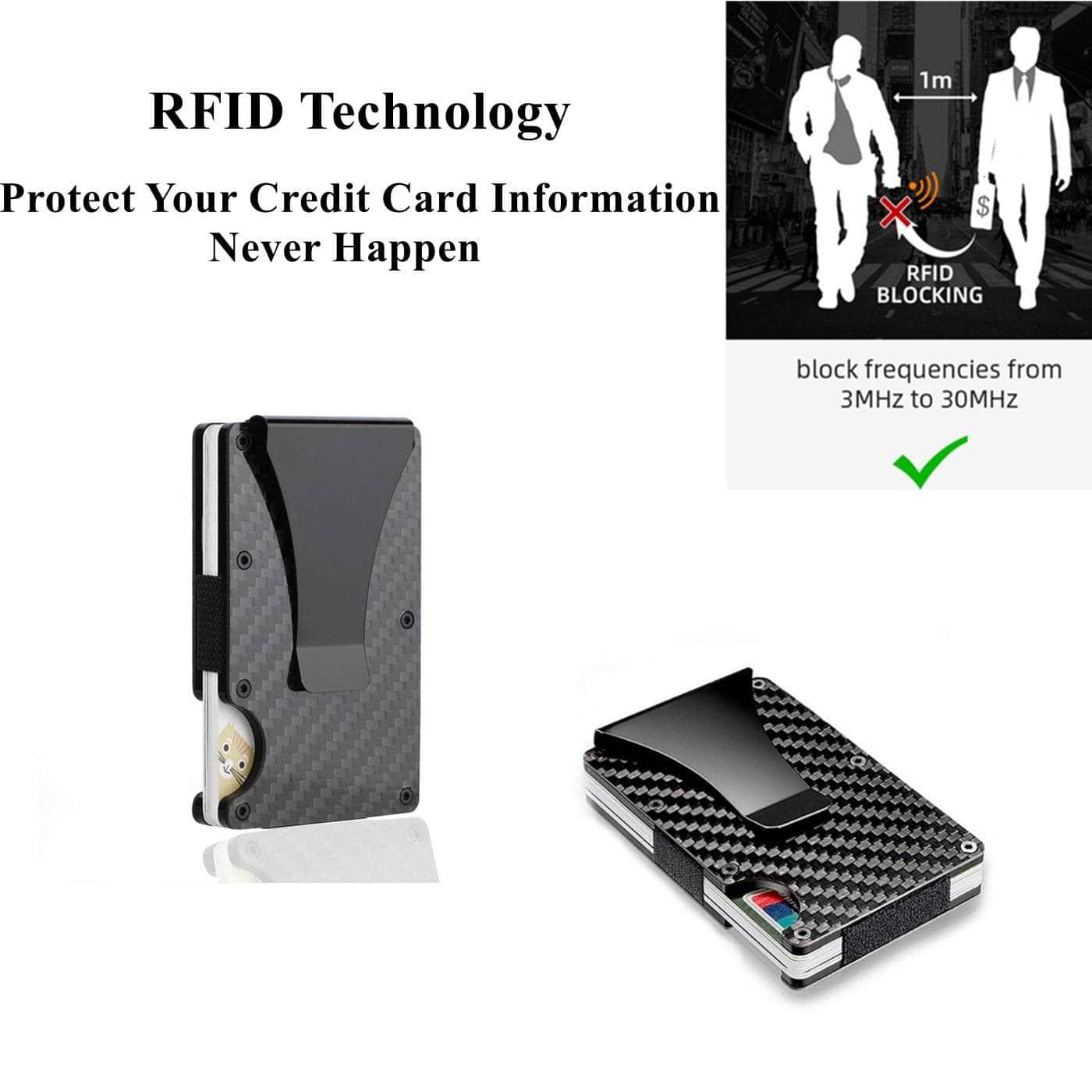 Carbon Fiber Card Holder Mini Slim Wallet RFID Magic Wallet