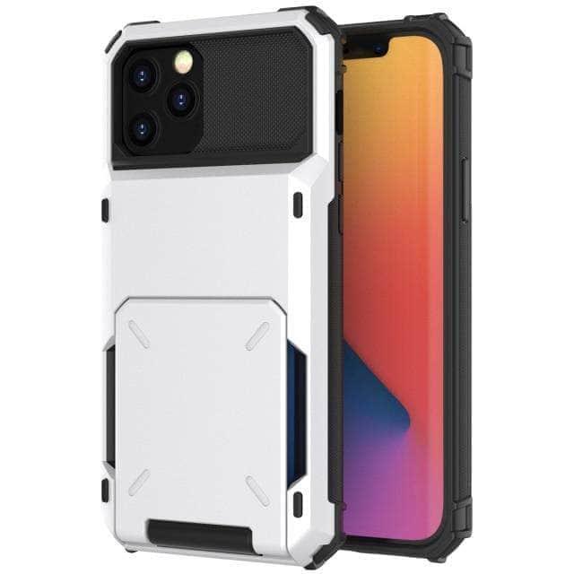 CaseBuddy Australia Casebuddy for iPhone 13 Mini / white Card Slots Wallet iPhone 13 Mini Armor Case