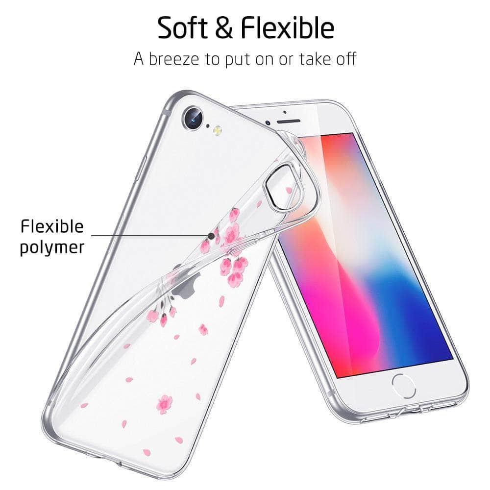 ESR Clear iPhone SE 2020 Anti-Knock Flower Back Cover - CaseBuddy