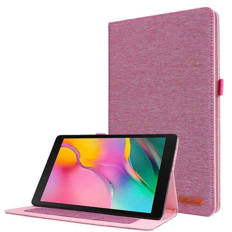 Cloth Pattern Book Style Galaxy Tab A7 10.4 T500 T505 Stand Cover Card Slots - CaseBuddy