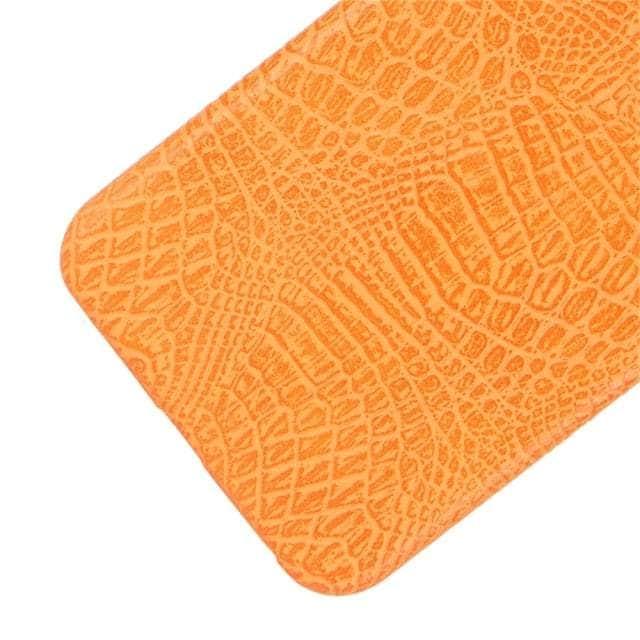 CaseBuddy Australia Casebuddy iPhone SE 2022 / Orange Crocodile Leather Look iPhone SE 2022 Phone Case