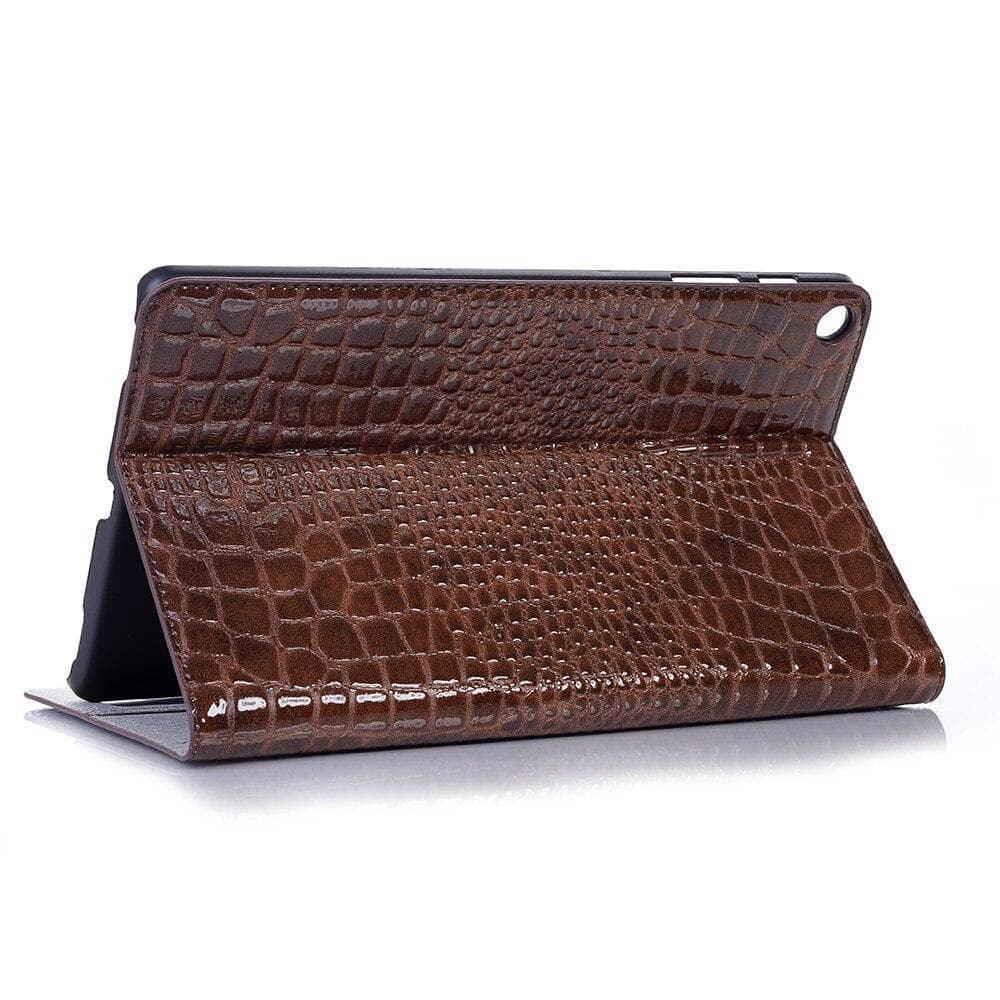 Crocodile Pattern Folio Case Galaxy Tab A 10.1 2019 T510 T515 Stand Card Slot - CaseBuddy