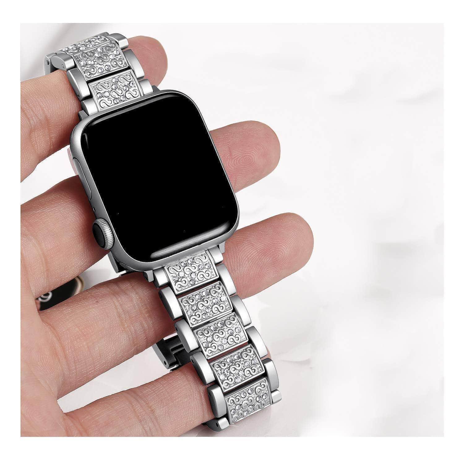 CaseBuddy Australia Casebuddy Diamond Band Apple Watch 6 5 4 3 SE 44/42/40/38 Stainless Steel