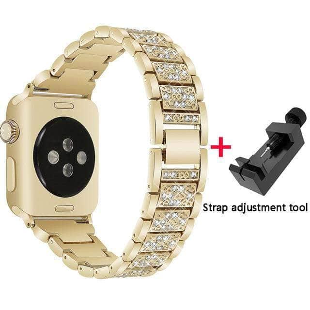 CaseBuddy Australia Casebuddy gold / 38mm Diamond Band Apple Watch 6 5 4 3 SE 44/42/40/38 Stainless Steel