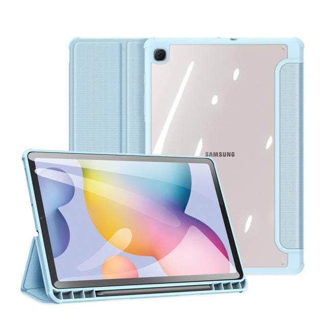 CaseBuddy Australia Casebuddy Blue / TAB S8 Plus DUX DUCIS Galaxy Tab S8 Plus X800 Leather Series Smart Sleep Wake Pencil Holder Case