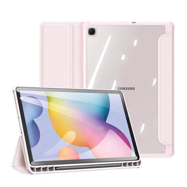 CaseBuddy Australia Casebuddy Pink / TAB S8 Plus DUX DUCIS Galaxy Tab S8 Plus X800 Leather Series Smart Sleep Wake Pencil Holder Case