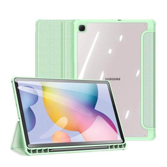 CaseBuddy Australia Casebuddy green / TAB S8 Plus DUX DUCIS Galaxy Tab S8 Plus X800 Leather Series Smart Sleep Wake Pencil Holder Case