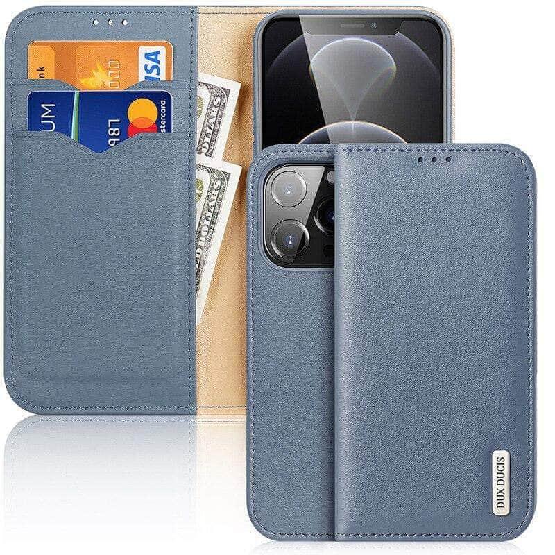 CaseBuddy Australia Casebuddy Dux Ducis Genuine Leather iPhone 13 Pro Max Wallet Case