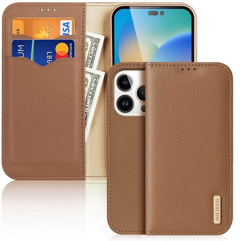 Casebuddy Dux Ducis Genuine Leather iPhone 14 Pro Wallet