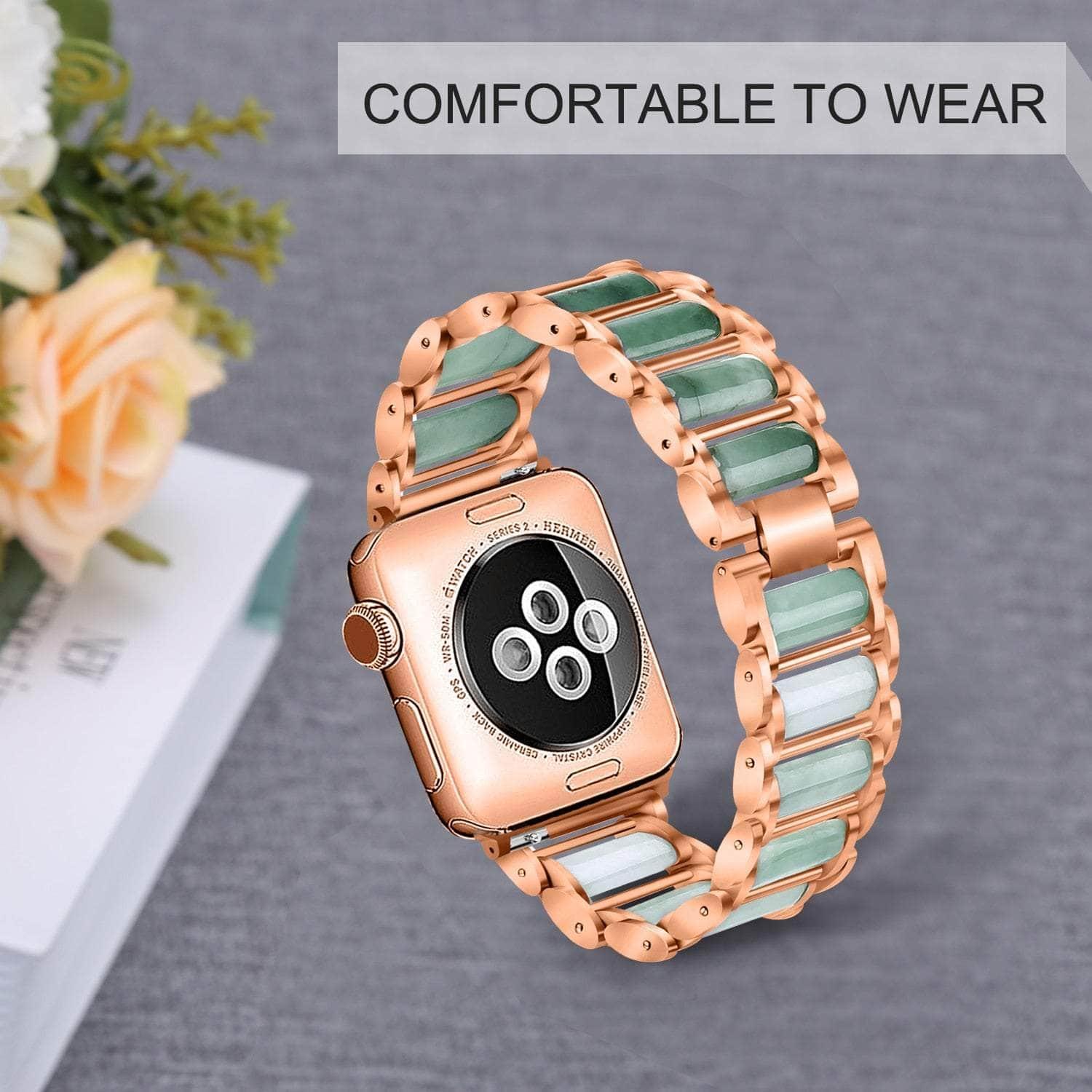 CaseBuddy Australia Casebuddy Emerald Bracelet Jade Apple Watch 6 5 4 3 SE 44/42/40/38 Wrist Strap