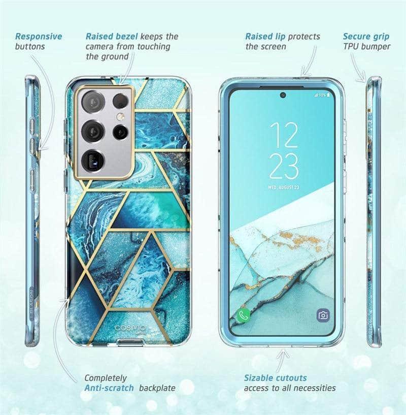 CaseBuddy Australia Casebuddy Galaxy S21 Ultra I-BLASON Cosmo Full-Body Glitter Marble Cover