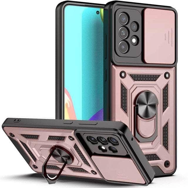 CaseBuddy Australia Casebuddy S22 / Rose Gold Galaxy S22 Full Cover Slide Camera Armor Bracket Bumper