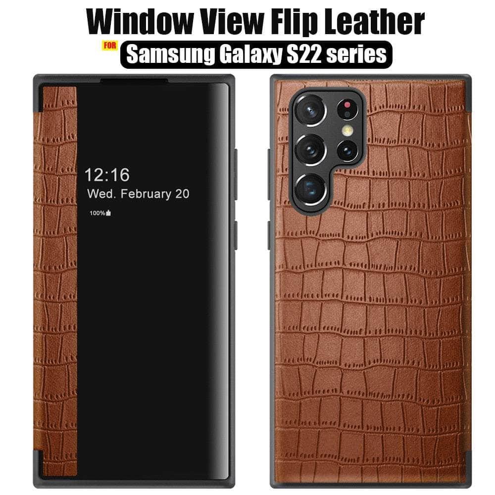 CaseBuddy Australia Casebuddy Galaxy S22 Luxury Crocodile Texture PU Leather  Flip Cover