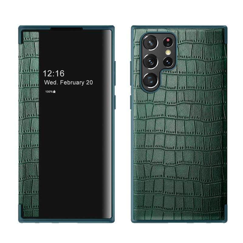 CaseBuddy Australia Casebuddy Galaxy S22 Plus Luxury Crocodile Texture PU Leather  Flip Cover