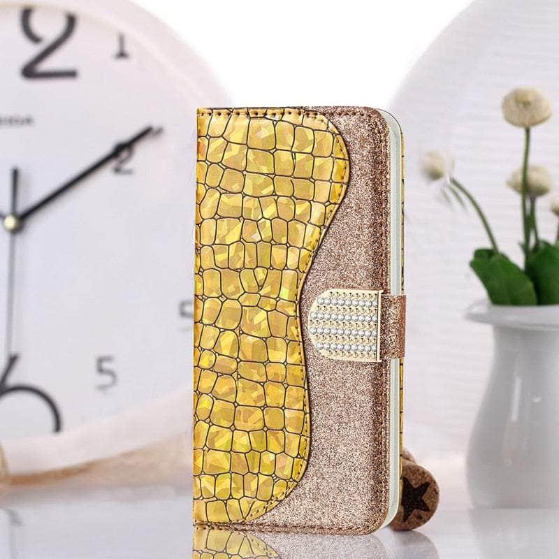 Casebuddy Gold / Galaxy S23 Galaxy S23 Laser Flash Powder Leather Case