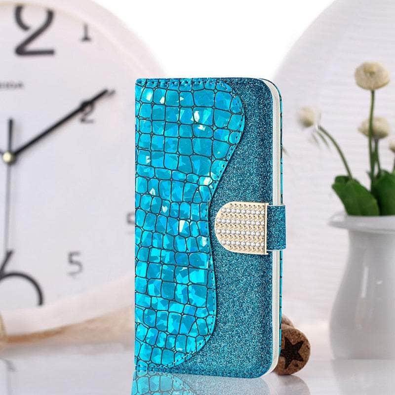 Casebuddy Blue / Galaxy S23 Plus Galaxy S23 Plus Laser Flash Powder Leather Case