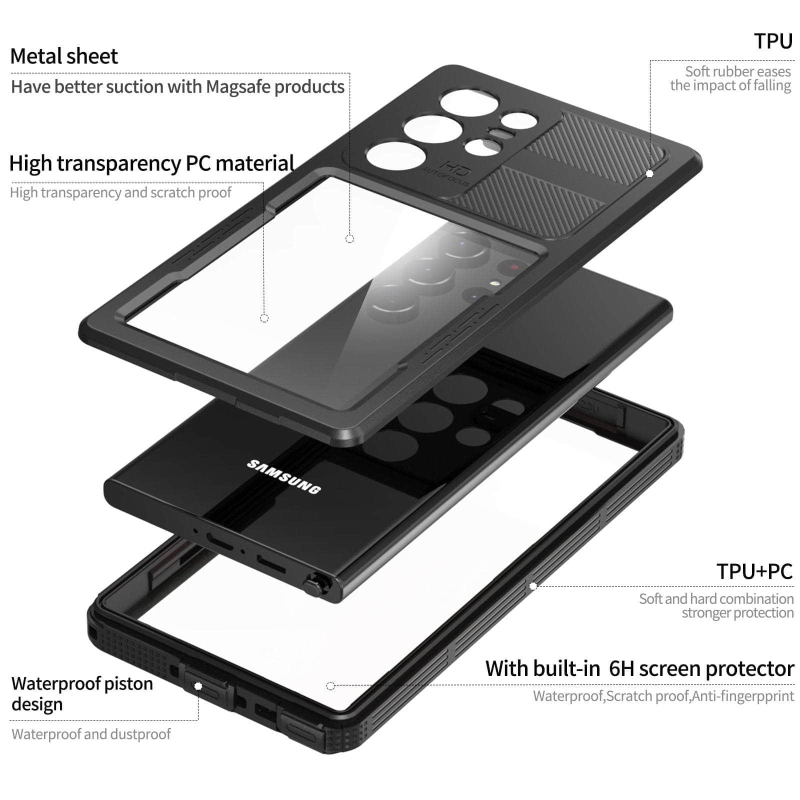 Casebuddy Galaxy S23 Plus Waterproof Magsafe Snow Dust Shock Case