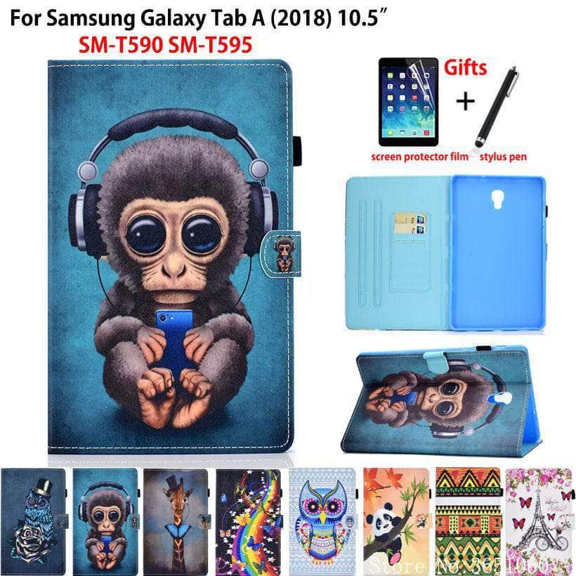 Galaxy Tab A 10.5 2018 T590 T595 Cartoon Monkey Stand Shell - CaseBuddy