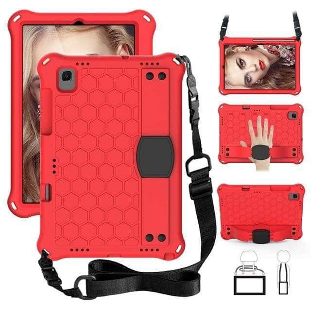 CaseBuddy Australia Casebuddy Red - Black Galaxy Tab A7 10.4 2020 T500 T505 EVA Kids Safe Foam Shockproof Case