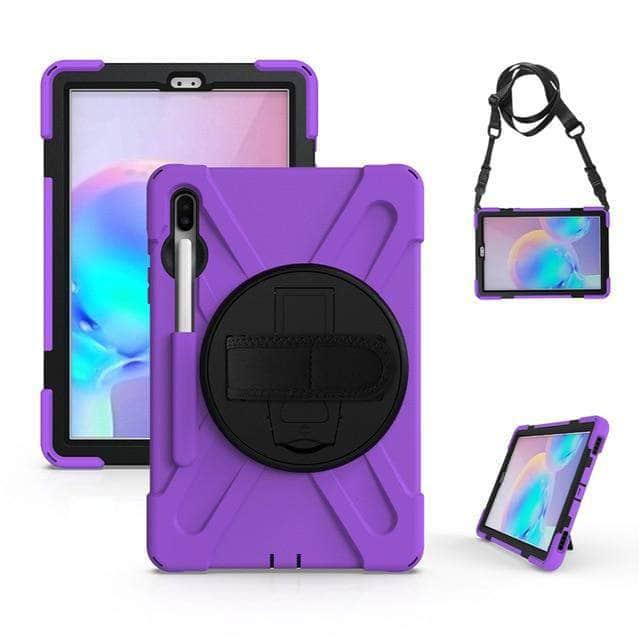 Galaxy Tab S6 10.5 2019 T860 T865 Rugged Hybrid Stand Cover Handle Rotate Pencil Holder Kids - CaseBuddy