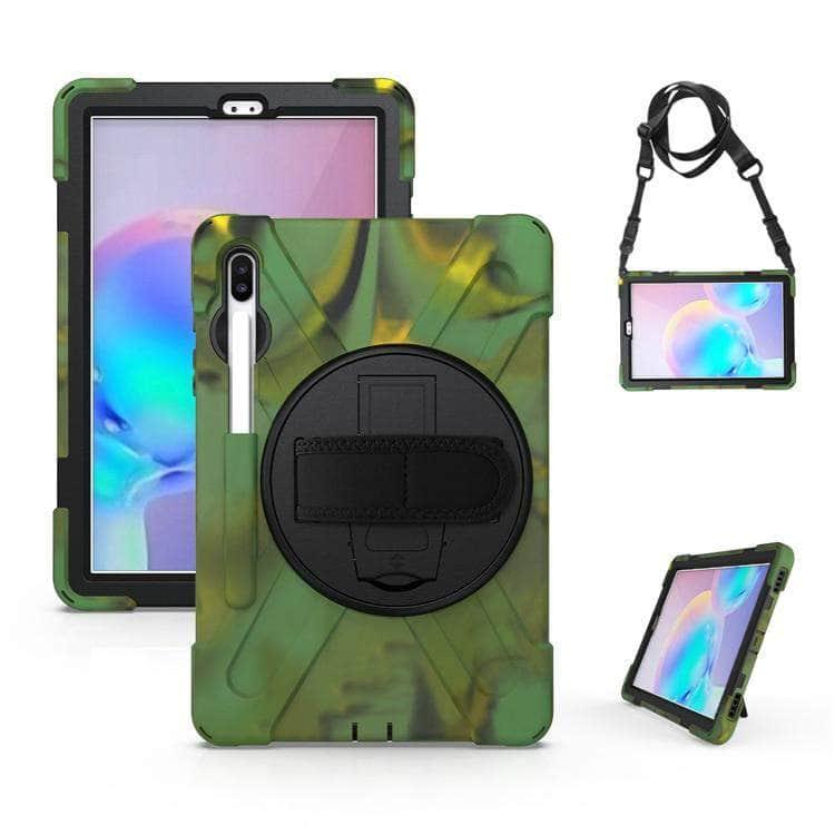 Galaxy Tab S6 10.5 2019 T860 T865 Rugged Hybrid Stand Cover Handle Rotate Pencil Holder Kids - CaseBuddy